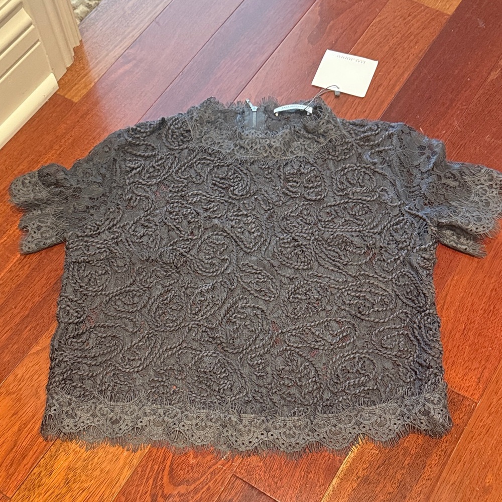 Elegant Gray Lace Top